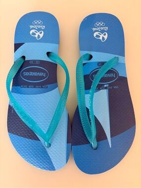 Havaianas Rio 2016 Olympics Limited Edition Flip Flops Blue Teal 33-34 US 3-4Y